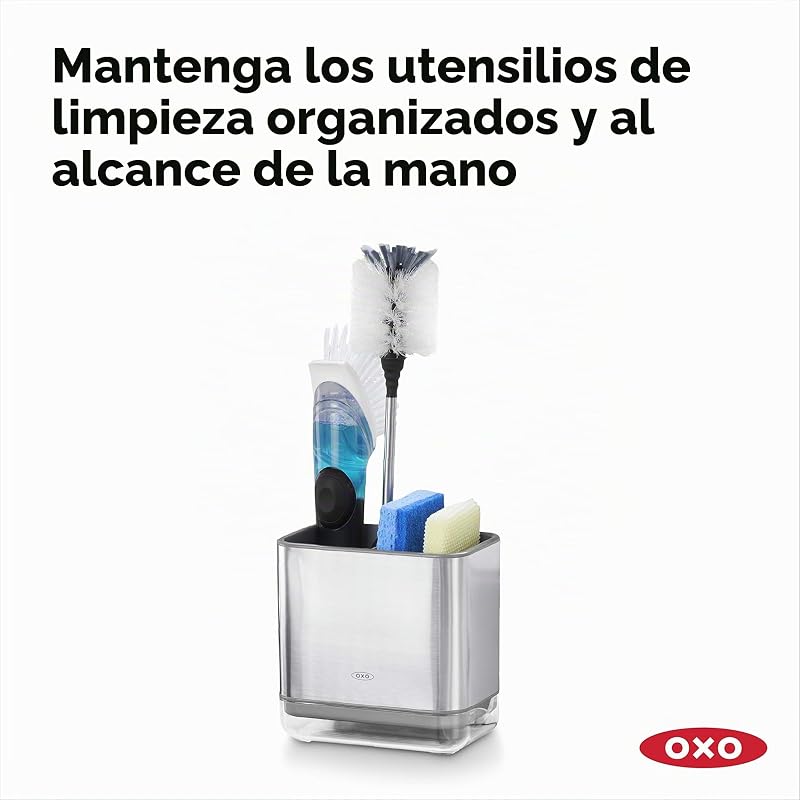 Good Grips Soporte para Utensilios para el Fregadero, Acero Inoxidable, Independiente, 21.33 x 12.06 x 15.87 cm