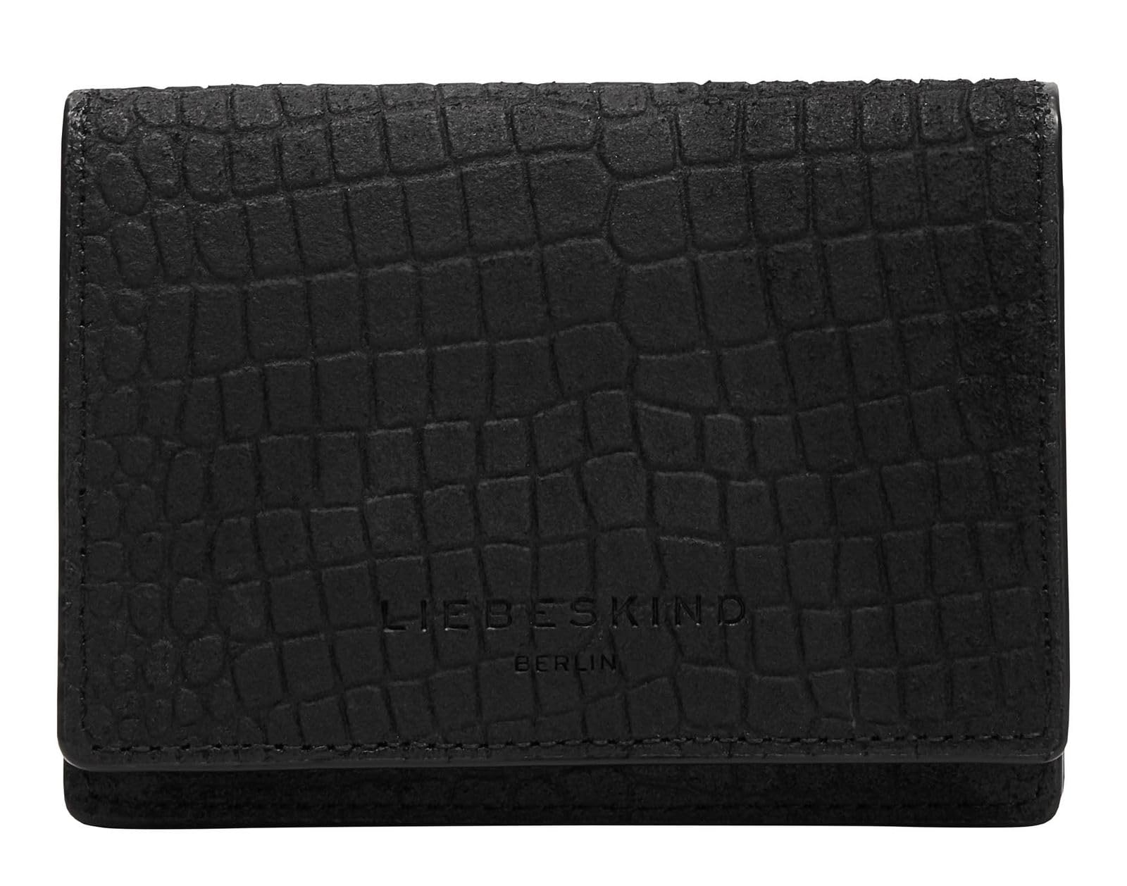 Liebeskind Berlin Women's Suede Lizard Lilia Billfold, Black-9999, Small