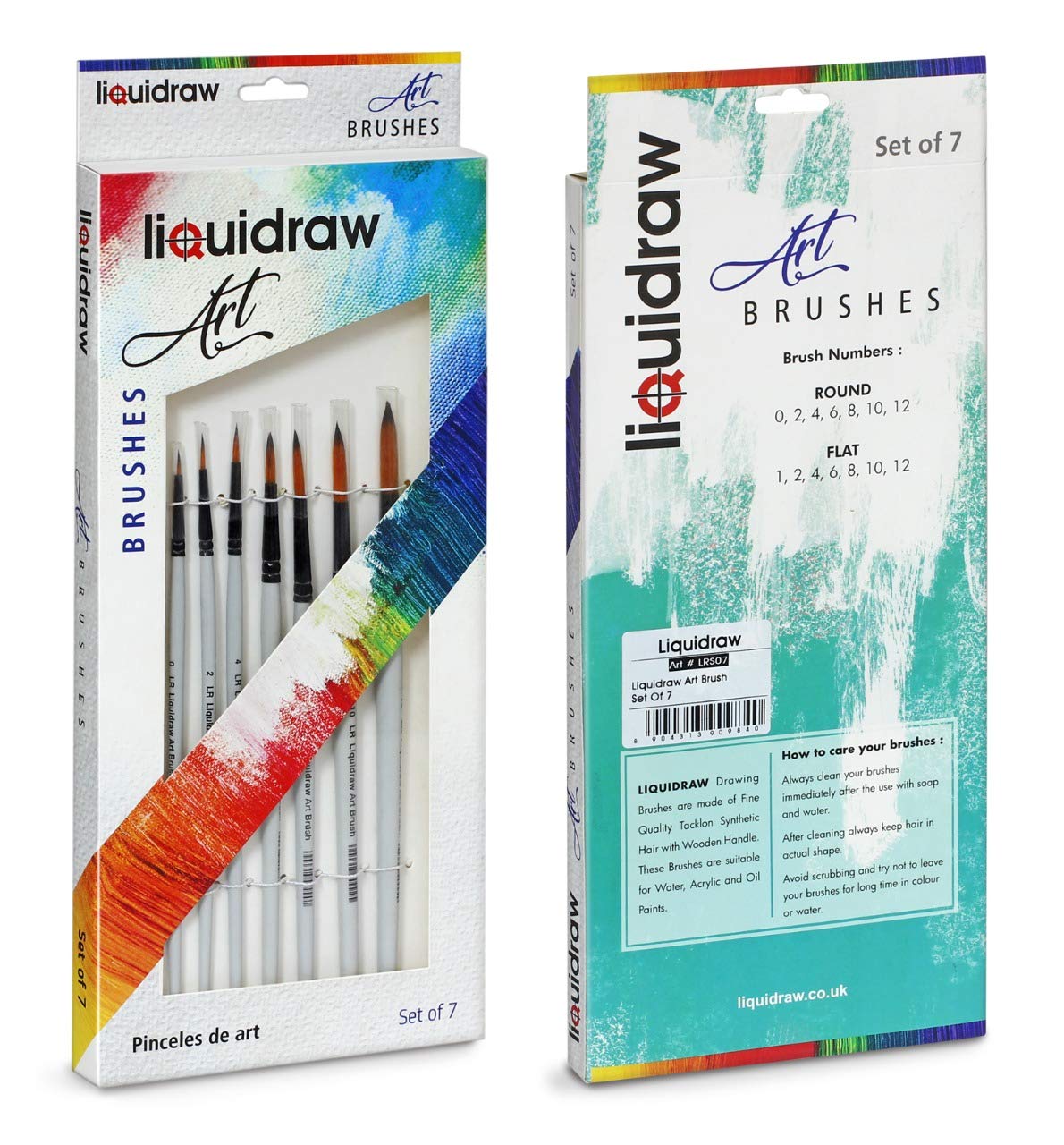 Liquidraw Paint Brushes Set Art Brushes For Acrylic, Oil & Watercolour Painting Palette Professional Artist Quality (Round)