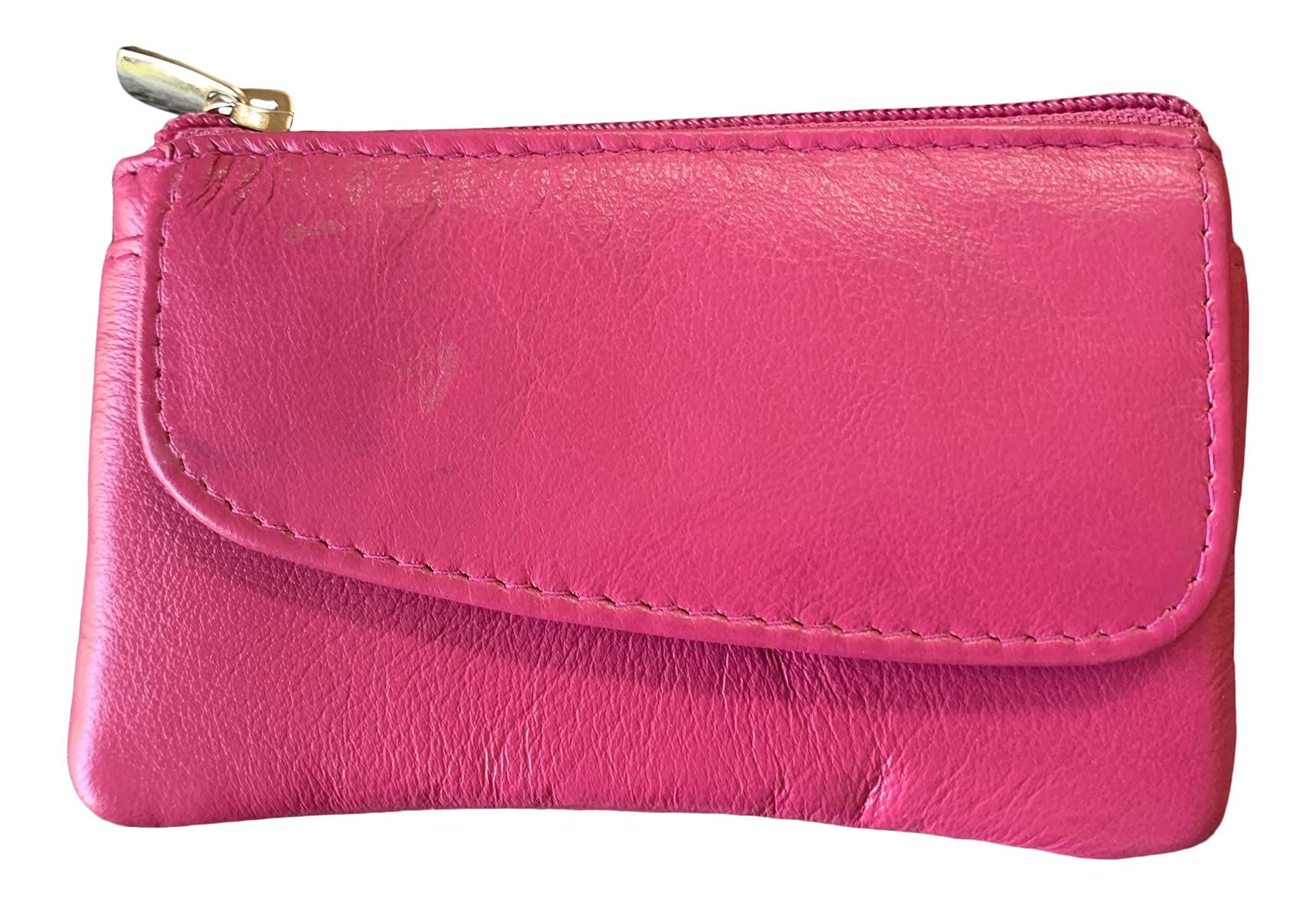 Golunski Small Soft Leather Coin Purse with Coin Purse Credit Card, Pink, Petit, Purses