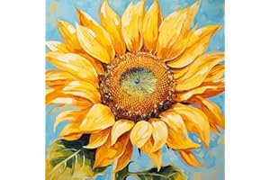GUMITOON Sunflower Diamond Painting Kits for Adults, 5D Diamond Art Painting by Numbers Kits, DIY Sunflower Diamond Art Kits, Full Round Drill Diamond Paintings for Adults for Home Wall Decor, 12x12in