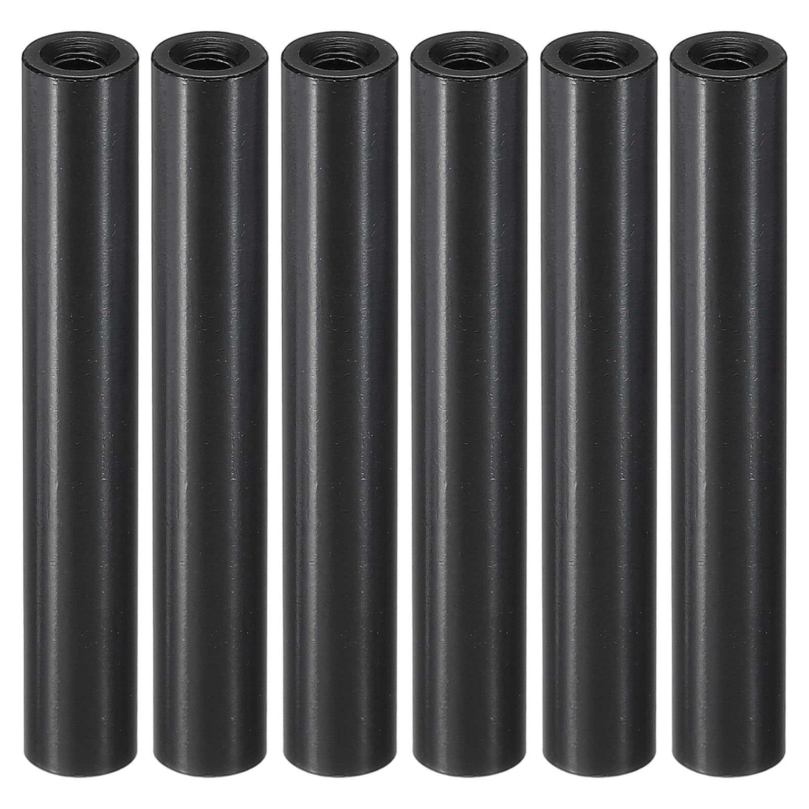 PATIKIL 6pcs M3 Metal Threaded Standoff Spacer Nuts, Round Aluminum Spacers Female Coupling Screws, 1/8" ID x 1/4" OD, Black 3x6x40mm โ image 1