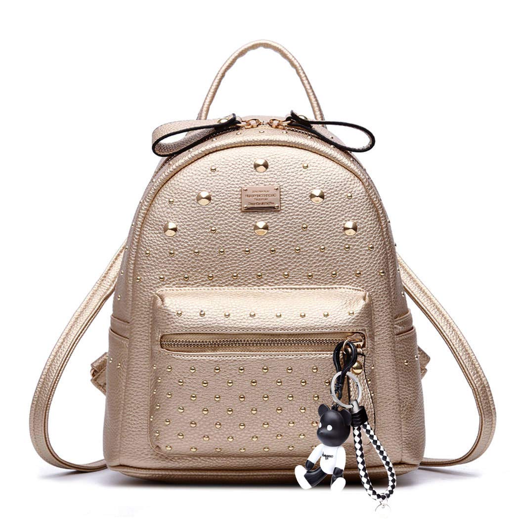 DEERWORD Elegant Women's Hiking Backpack (Pack of 1), Gold, M, adjustable shoulder strap