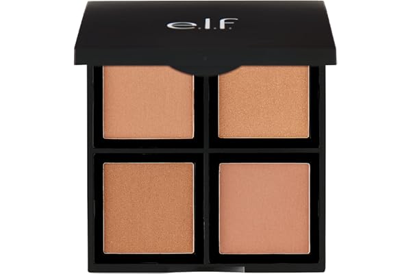 e.l.f. Bronzer Palette, Powder Bronzer Palette For Sunkissed Sculpted Glow, Use On Forehead, Cheeks, Ears & Jawline, Bronzed