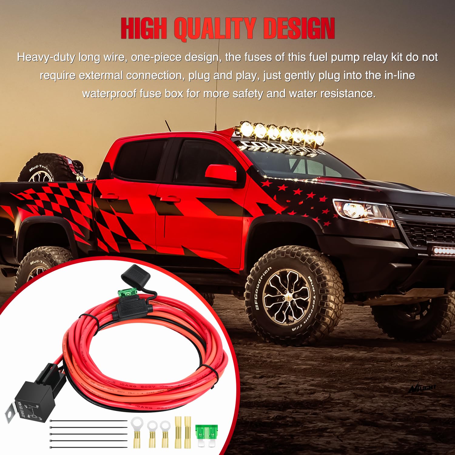 Mua Nilight Electric Fuel Pump Relay Kit Wiring Harness 40 AMP ...