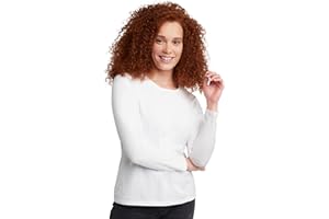 Hanes Womens Originals Long Sleeve Cotton T-Shirt, Lightweight Crewneck Tee, Modern Fit