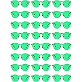 Hoteam 24 Pairs Rimless Round Sunglasses Bulk Tinted Party Sunglasses Transparent Candy Color Eyewear for Women Men Party