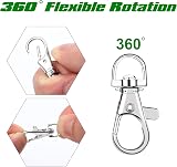 SANNIX 60pcs Keyrings Key Chain Clips Hooks for Crafts & DIY Projects view 4