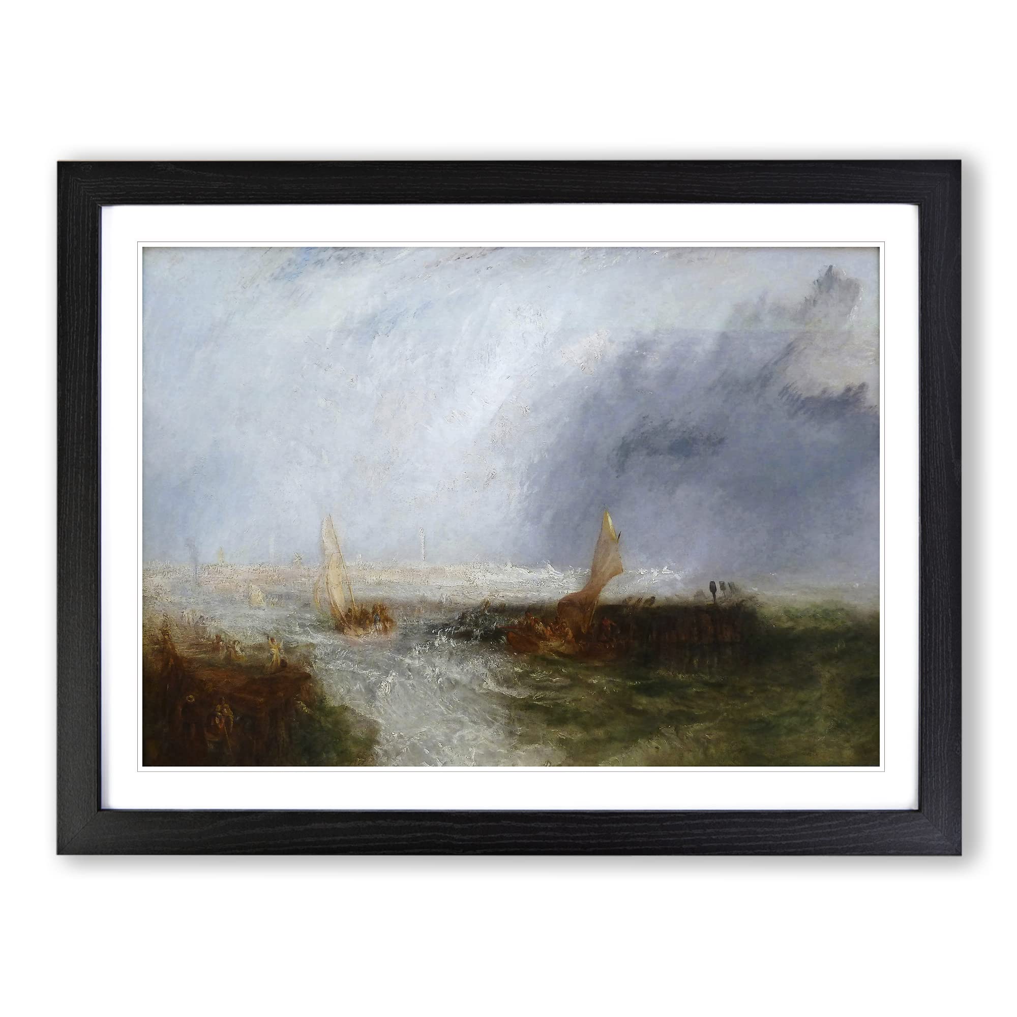J.M.W. Turner Seascape Classic Painting Framed Print | A4 Black Framed Wall Art | Ready to Hang | Classic Historical Picture | Living Room Bedroom Lounge Office