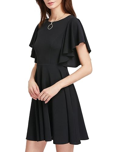 green emerald velvet dress Romwe Women's A Line Swing Sleeveless Scalloped Flare Cocktail Party D   MODAndME