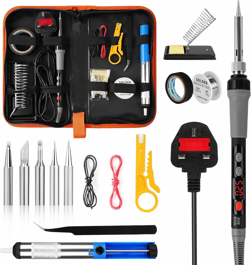 Flintronic 80W LCD Soldering Iron Kit 180-520°C 15 in 1 Digital Temperature