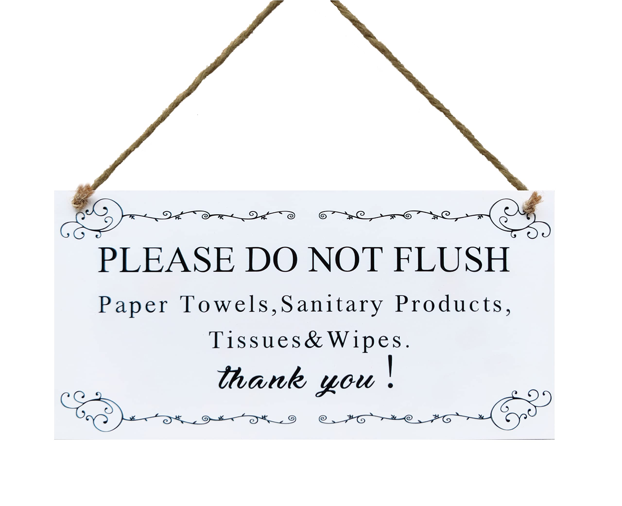 Warning Sign- Please Do Not Flush Paper Towels, Sanitary Products, Tissues & Wipes Vintage Style Sign/Plaque (5" X 10")