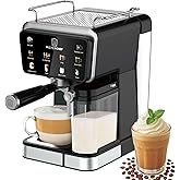MisterChef 20 Bar Espresso Machine, 1350w Coffee Maker with Automatic Milk Frother, All in 1 Touchscreen for Barista Quality 
