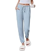 Ekouaer Womens Jogger Pajamas Pants Comfy Long Lounge Bottom,Drawstring Elastic Waist Sleep Pants with Pockets