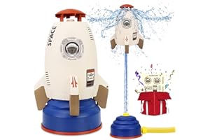 HCFJEH Sprinkler for Kid丨Kids Sprinkler Outdoor Water Toys for Yard丨Outdoor Water Play Rocket Launcher Toys for Toddlers 1-3丨Summer Backyard Water Play Toys丨Rocket Launcher for Kids 3 4 5 6 7 8 9 10 11 12