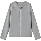HODOSPORTS Boys UPF 50+ Rash Guard Swim Shirts with Zipper Long Sleeve Quick Dry UV Protection Sun T-Shirts