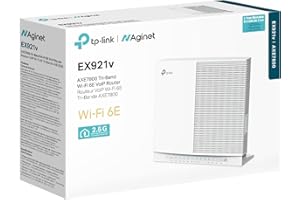 TP-Link Aginet AXE7800 Tri-Band Wi-Fi 6E VoIP Router (EX921v) - with 2.5G SFP & Ethernet, Dual FXS Ports, USB 3.0, Easy Remot