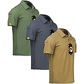 ZITY 3 Pack Mens Polo Shirt Short Sleeve Sports Performance Business Casual Golf Shirts for Men Collared Tactical T-Shirts