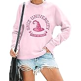 FAYALEQ Halloween Sweatshirt Women Shiz University Long Sleeve Shirts Halloween Wicth Costume Crewneck Tee Tops