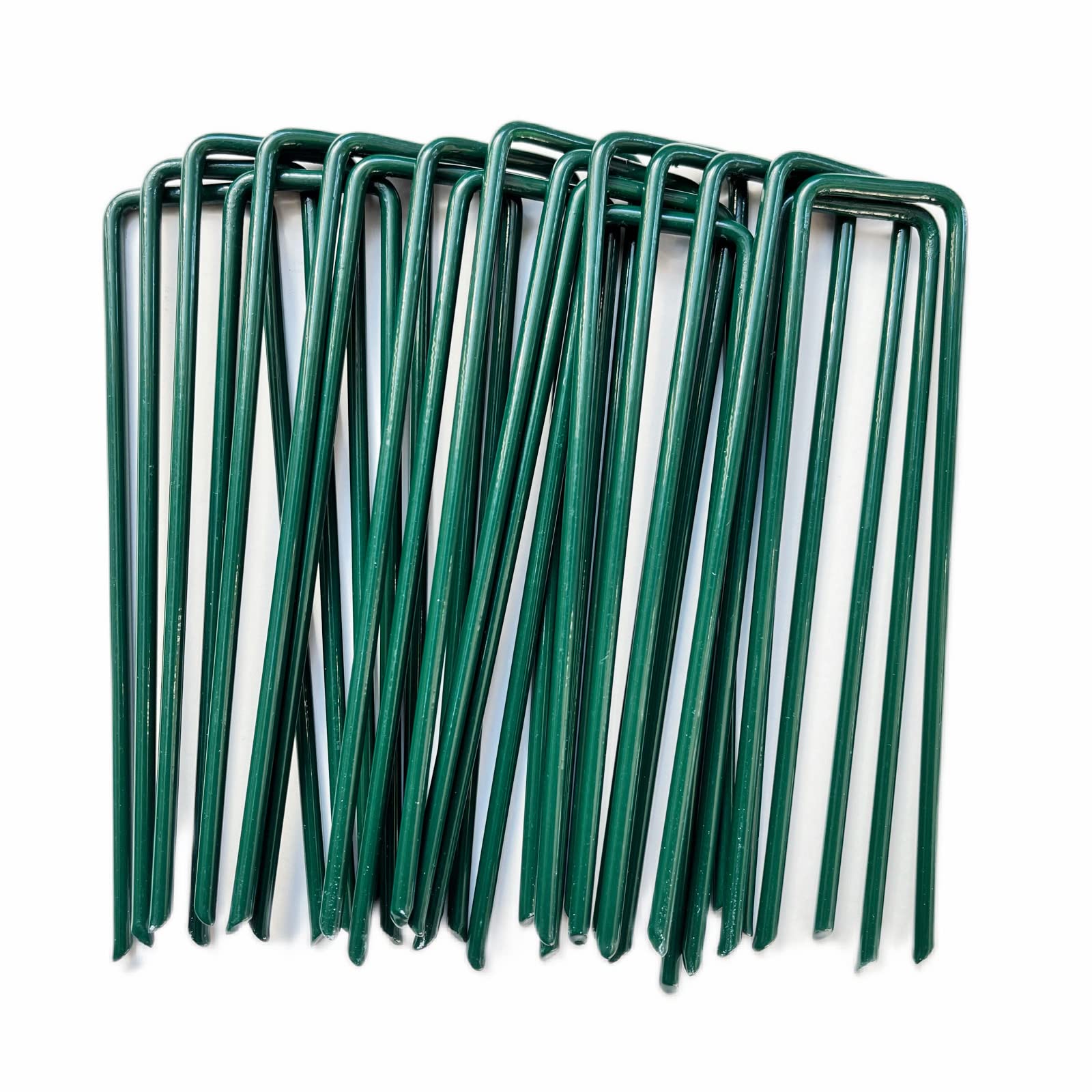 ONESORA 人工芝 おさえピン 防草シートピン U字ピン 緑塗装 【20cm 50本】 4mm径 スチール製 農園マルチピン 菜園シートピン マルチピン の商品画像