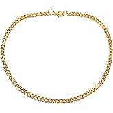 BOOT JEWELRY SHOP 12 Inch Plated Gold Stainless Steel Curb Link Anklet Chain Comfortable Flat Links Gift Boxed Plus Size
