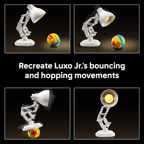 LEGO IDEAS DISNEY PIXAR LUXO JR. – ROOM DECOR AND BUILDING SET FOR ADULTS – OFFICE AND DESK DECOR FOR WOMEN AND MEN, AGES 18+ – BRICK-BUILT LAMP DIY KIT – COLLECTIBLE GIFT IDEA FOR MOVIE FANS – 21357