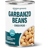 Amazon Grocery, Canned Garbanzo Beans, 15.5 Oz (Pack of 6)