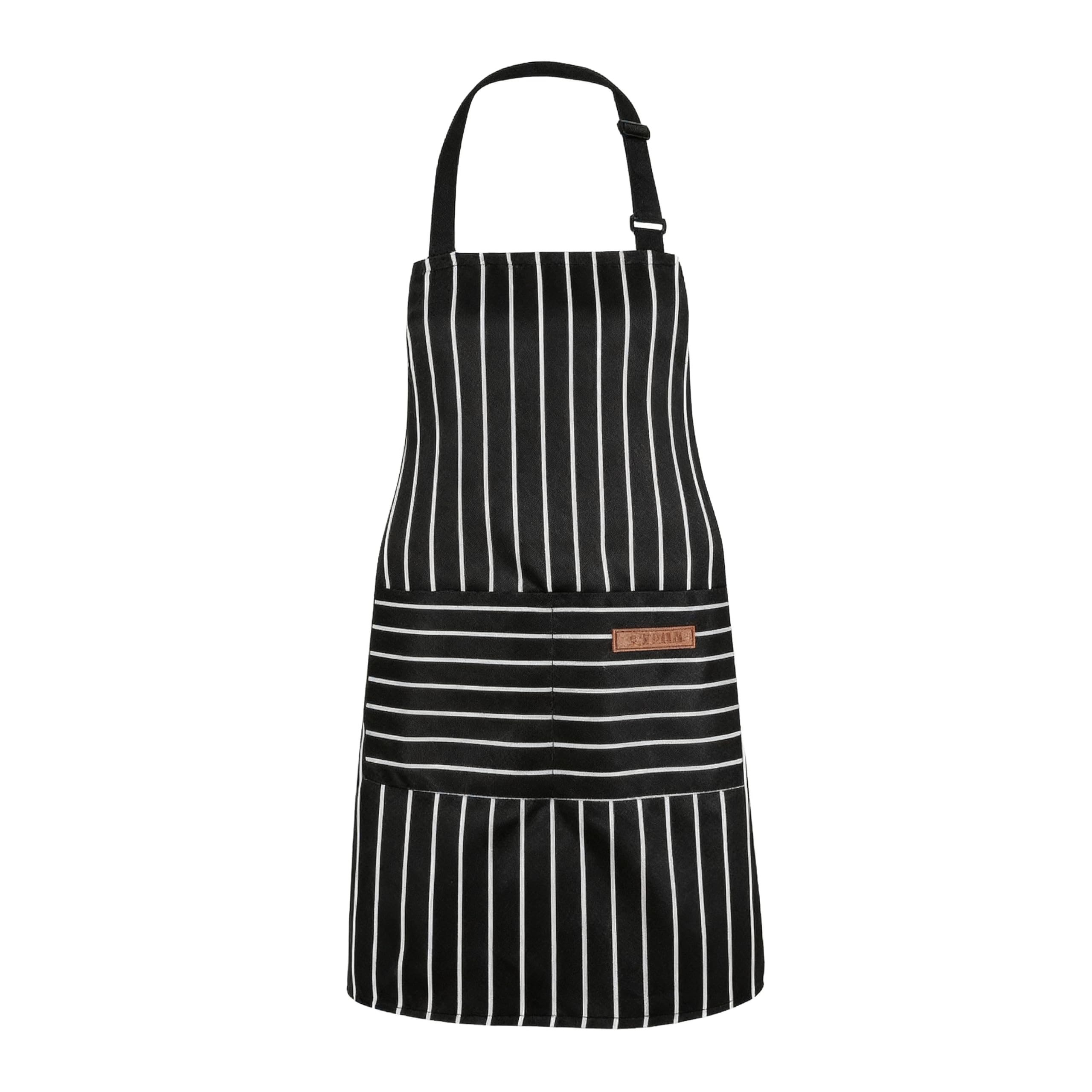 WNXBFO Apron for Unisex Adjustable, Grilling Aprons for Men and Women, Pockets Cooking Kitchen Chef Black Apron, Barbecue Cotton Aprons, Black Chef Apron for Coffee House, Kitchen,Restaurant