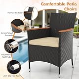 Panana 6 Seater Rattan Dining Set with Acacia Wood Top & Cushions view 5