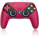 LENISUOLE Wireless controller with Turbo &amp; Back Buttons, 6-Axis Motion Sensor, RGB LED Lights, 3.5mm Audio Jack, Compatible with PS5/Windows 10/11 PC - High Precision &amp; Low Latency