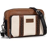 Wrangler Crossbody Bag for Women Shoulder Purse Small Multi Pocket Crossover Bag with Adjustable Strap