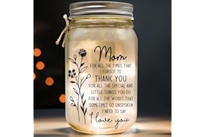 Macorner Mason Jar Night Light for Mothers Day Gifts from Daughter, Son - Birthday Gifts for Mom - Sentimental Best Mom Gift