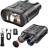Night Vision Goggles True 4K Rechargeable IR Night Vision Binoculars Day Night Use with Photo & Video Digital Zoom Infrared Full-Color Monocular Compact Binoculars High Powered for Adults
