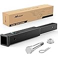 Nilight Trailer Hitch Extender 18 Inch Extension Length Fits for 2 Inch Receiver Tube with 5/8 Inch Stainless Steel Bolt Flange Nut and Clip 3,500 LBS GTW Matte Black
