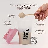 Free Soul Protein Shaker Bottle 400ml Pink with Mixball BPA Free view 3
