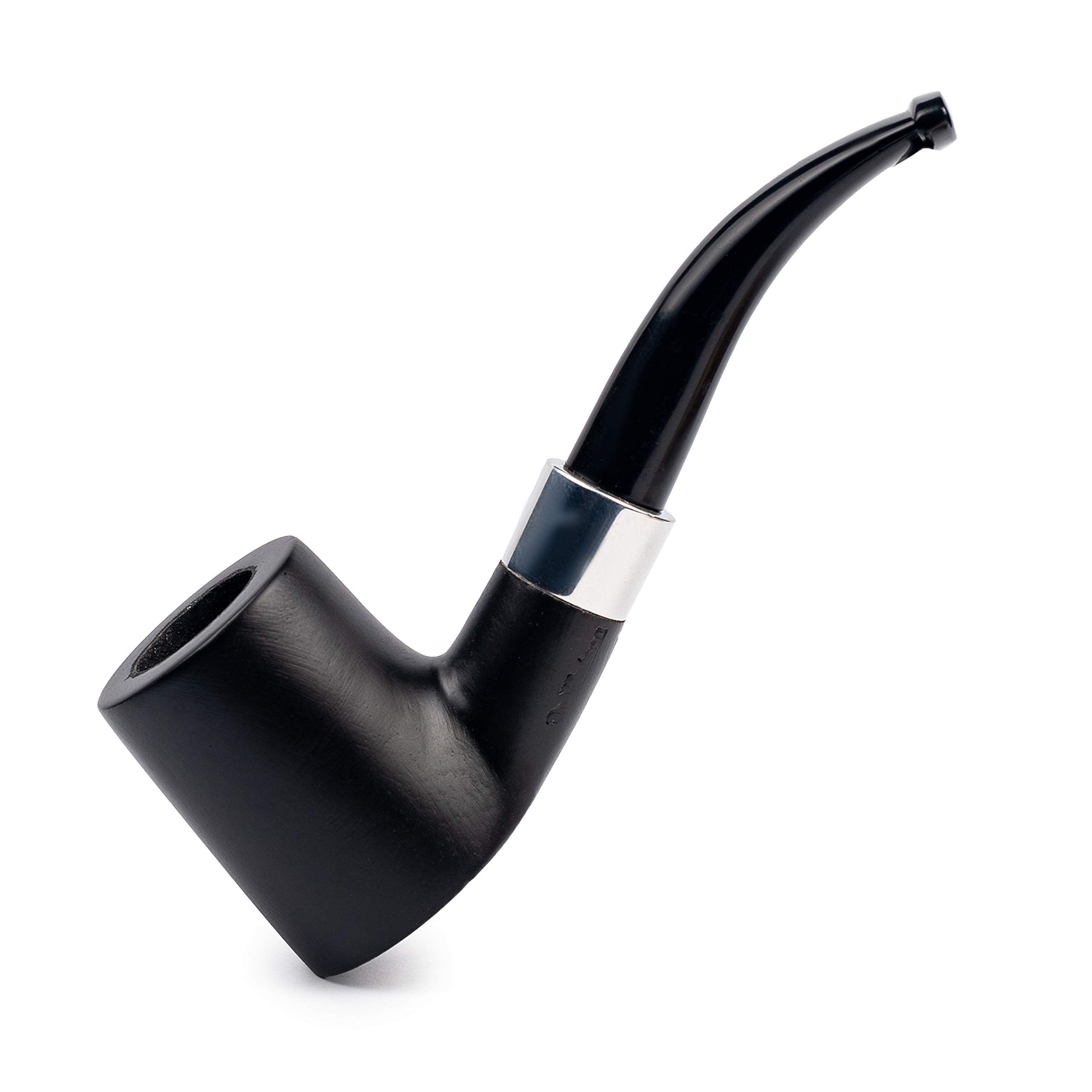 Dr. Watson - Tobacco Pipe, classic Cherrywood shape, Handcrafted from Maple Wood, Fits 9mm Filter (Black)