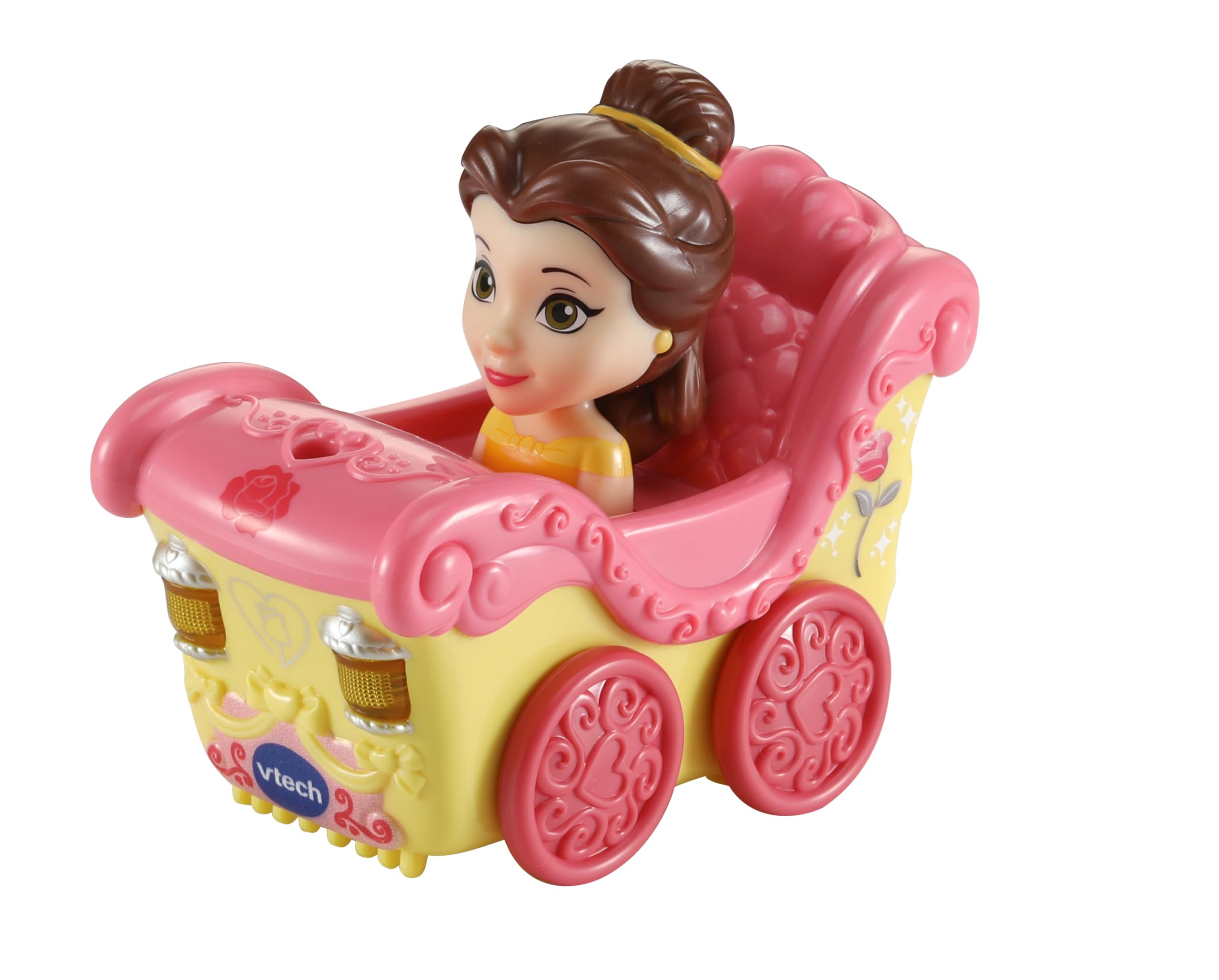 VTech Toot-Toot Drivers Belle's Enchanted Carriage, Official Disney Princess Pretend Play Vehicle with Lights, Phrases and Songs, Interactive Toddler Toy 12 Months, 2, 3, 4 Plus, English Version