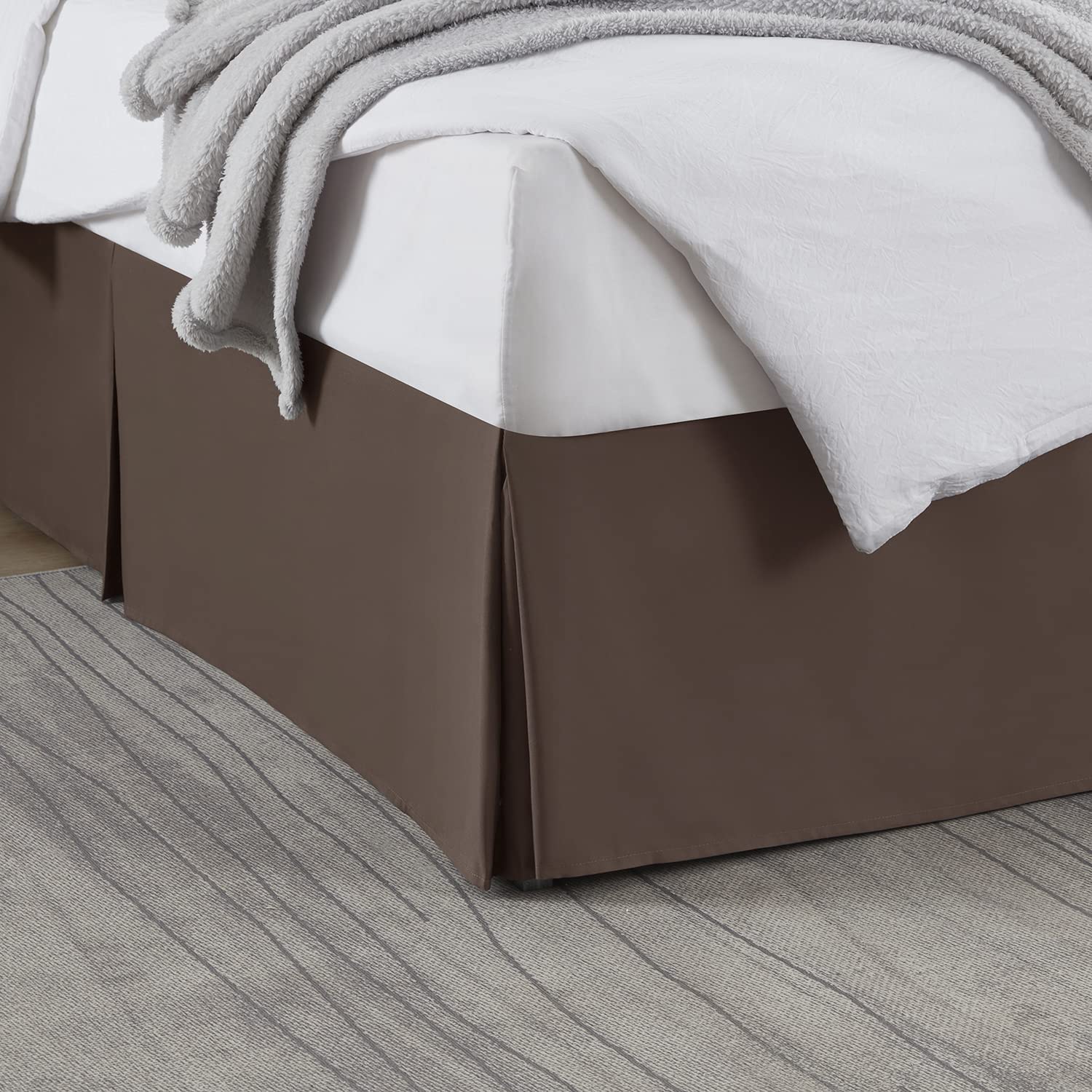 Photo 1 of Nestl Dark Brown Bed Skirt Queen Size - Queen Bed Skirt 14 Inch Drop - Brushed Microfiber Bed Skirts - Hotel Quality Pleated Bed Skirt - Shrinkage & Fade Resistant