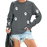 VILOVE Dog Mom Sweatshirt Women Dog Paw Print Cute Sweatshirt Funny Graphic Sweatshirts Dog Mama Long Sleeve Tees Tops