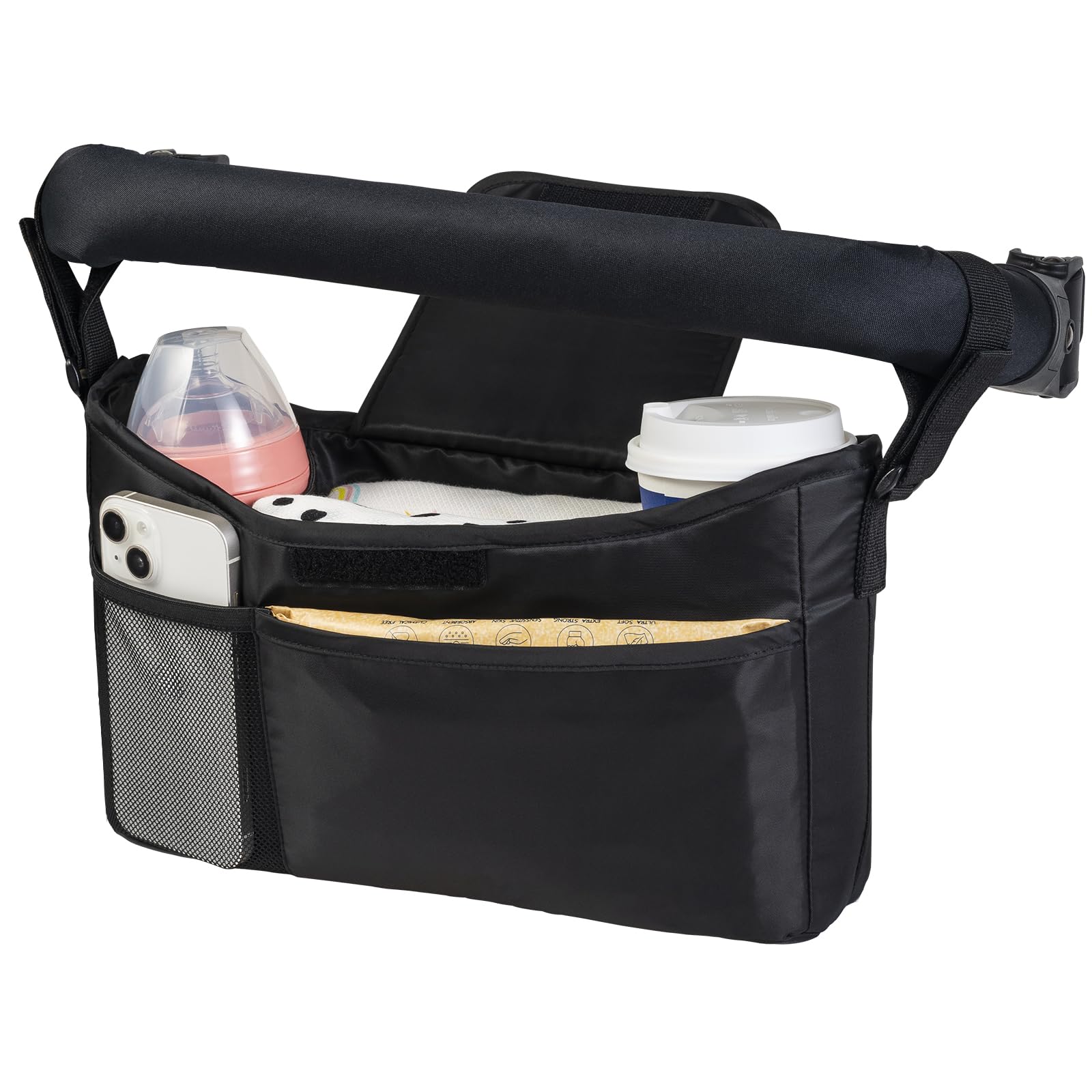Photo 1 of Tiny Twinkle Universal Stroller Organizer with Adjustable Strap - Waterproof Stroller Caddy Fits Baby Jogger, Nuna, Graco, Donna and Bugaboo Strollers?Black?