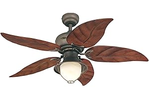 Westinghouse Lighting 7861920 Oasis Single-Light 48-Inch Five-Blade Indoor/Outdoor Ceiling Fan, Oil Rubbed Bronze with Yellow Alabaster Glass