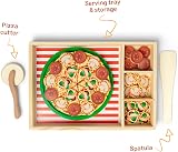 Melissa & Doug Wooden Pizza Kitchen Role Play Set 6 slices 50 toppings view 4