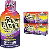 5-hour ENERGY Regular Strength Energy Shot 1.93oz, 20-Pack – Sugar Free Caffeine Energy Booster with B-Vitamins & Amino Acids – Zero Calorie (20 Bottles – Single Flavor, Grape Regular Strength)