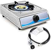 Propane Gas Cooktop，Single Burner Gas Stove Stainless Steel Portable Gas Stove，Auto Ignition Camping Single Burner LPGfor RV,