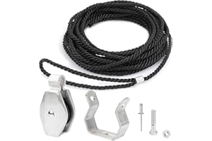 SCONVA Extension Ladder Rope & Pulley Kit Compatible with Werner Aluminum Extension Ladder & Fiberglass Extension Ladders, Includes 31-12 Pulley & AC30-2 Rope