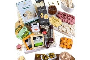 Gift for Mom - Mother's Day Charcuterie Platter Gift of Meats, Cheeses, Crackers, & Spread by GourmetGiftBaskets.com