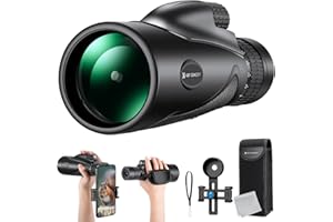 K&F Concept 8-32X50 Zoom Monocular with Cell Phone Holder, Monocular for Adults -BAK4 Prism and FMC Lens - IP66 Waterproof - 