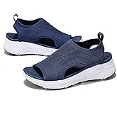 GoodValue Womens Comfortable Orthopedic Sandals Arch Support Ladies Walking Sport Athletic Sandals Open Toe Slip On Plantar Fasciitis Platform Dress Sandal 2 Inches Heel