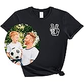 Merrvey Custom Dad Shirt Portrait from Photo Tshirt Personalized Father’s Day T-Shirt Birthday Gifts for Him Outline Tee from Daughter for Dad Multicolor