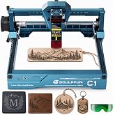 SCULPFUN C1 Mini Laser Engraver, 3W Portable Engraving Machine for Beginner | Pre-Assembled, 0.04mm Fine Spot, 5.9&times;5.1in Area for Gift Tags, Ornaments, Leather Wallets &amp; Plywood Bookmarks